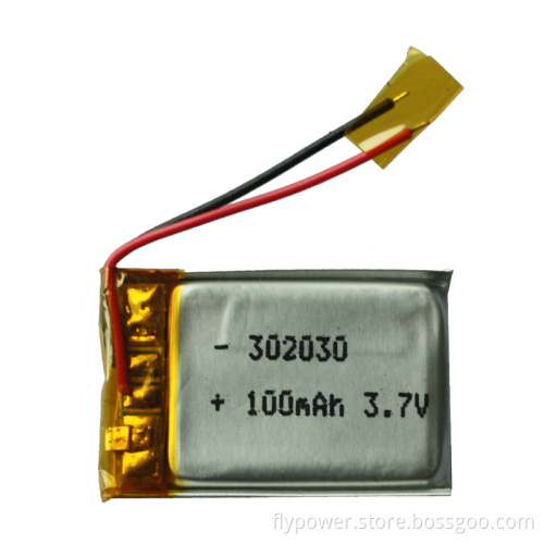 3.7V 100mAh Lithium Ion Polymer Battery Pack (1S1P of FLP-302030) .